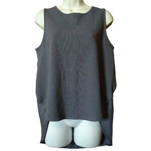 Anthropologie Deletta Women's Medium Dark Gray Sleeveless High Low Pullover Top